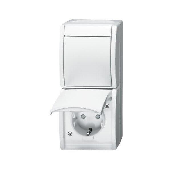 Busch-Jaeger Kombination SCHUKO Steckdose, mit Wipp. 2601/6/20 EBW-54
